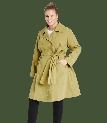 Women's Plus Size Rain Coat - Ava \u0026 Viv Green 2x