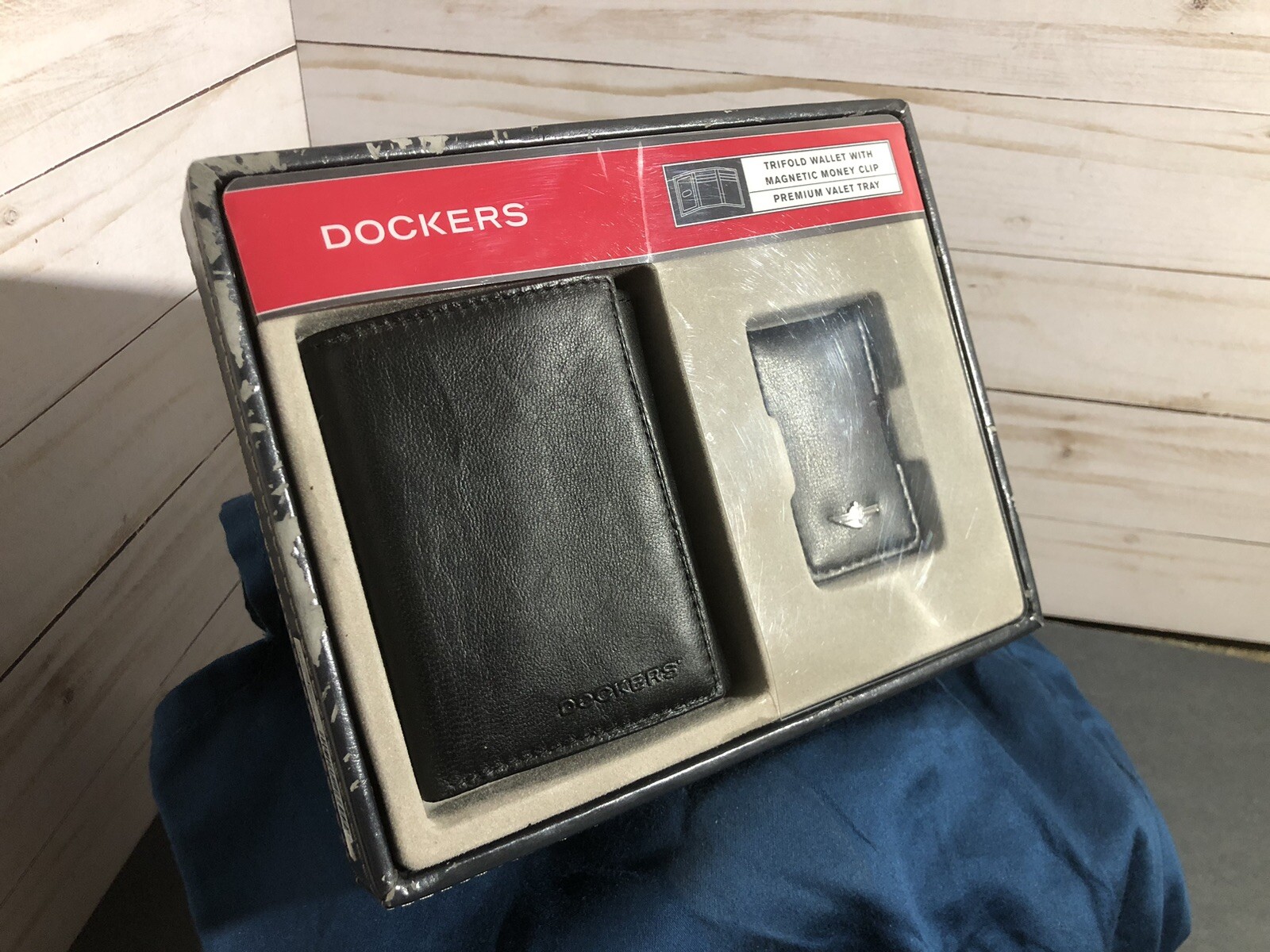 🆕 Dockers Black Trifold Wallet with Money Clip Gift Set eBay