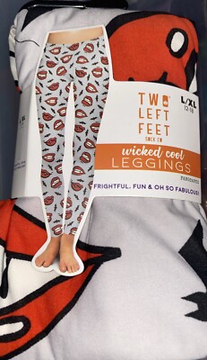 Halloween Two Left Feet Sock Co. Wicked Cool Women's Leggings Fangtastic L/XL