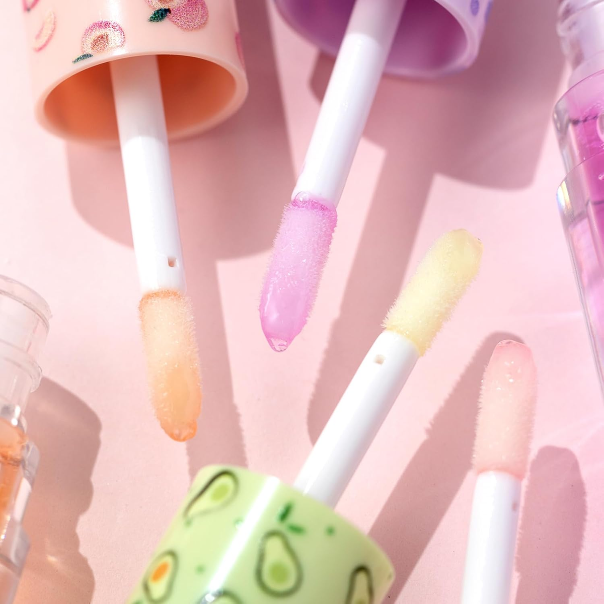 Fruchtiges Plumping Lip Oil Set – 4 Lipgloss-Öle, Feuchtigkeitsspendend, Nicht Klebrig, Langanhaltend