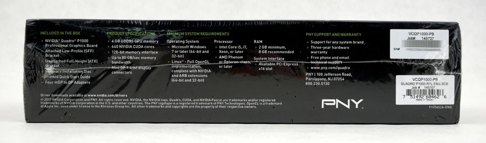 PNY nVidia Quadro P1000 4GB GDDR5 PCIe 4xminiDP VCQP1000-PB 900-5G212-1751-000 - Image 3 of 4