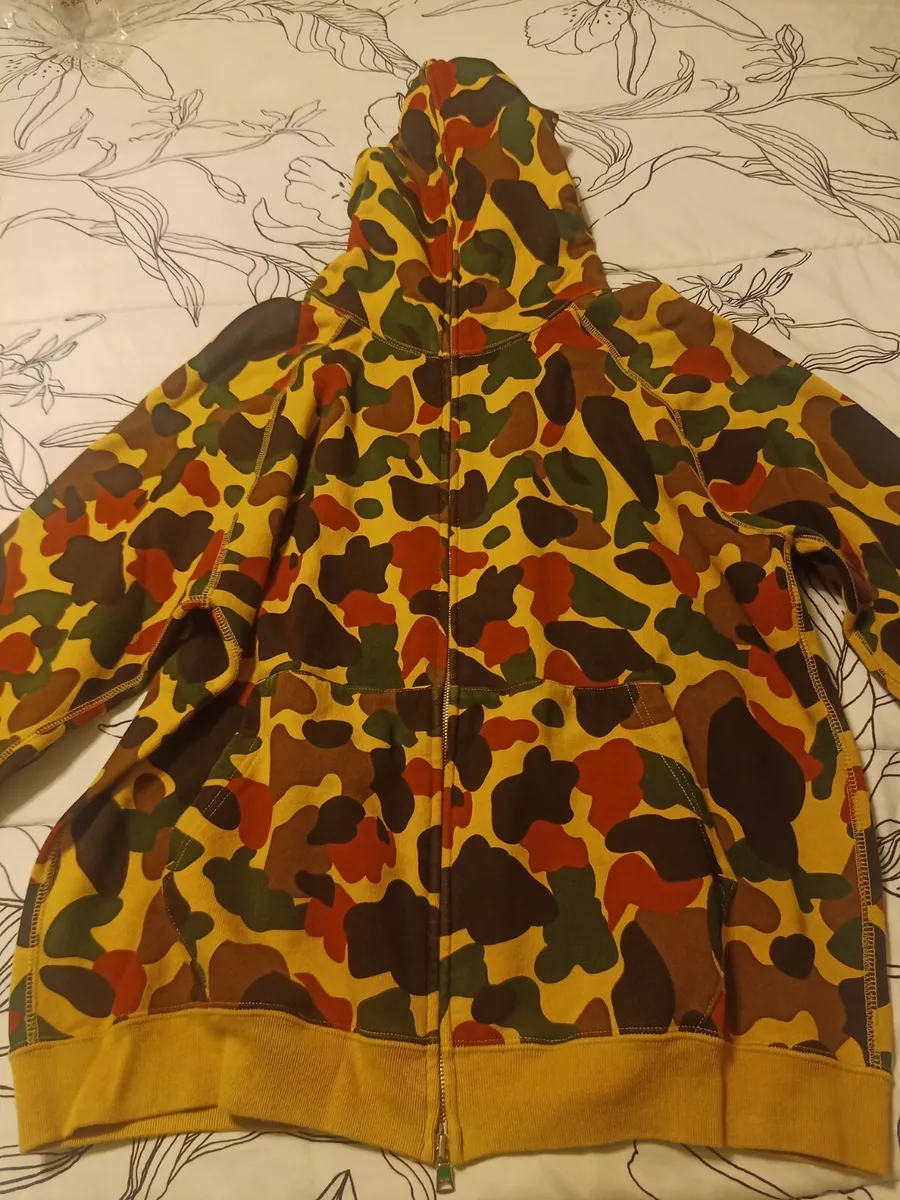 red bape hoodie on person