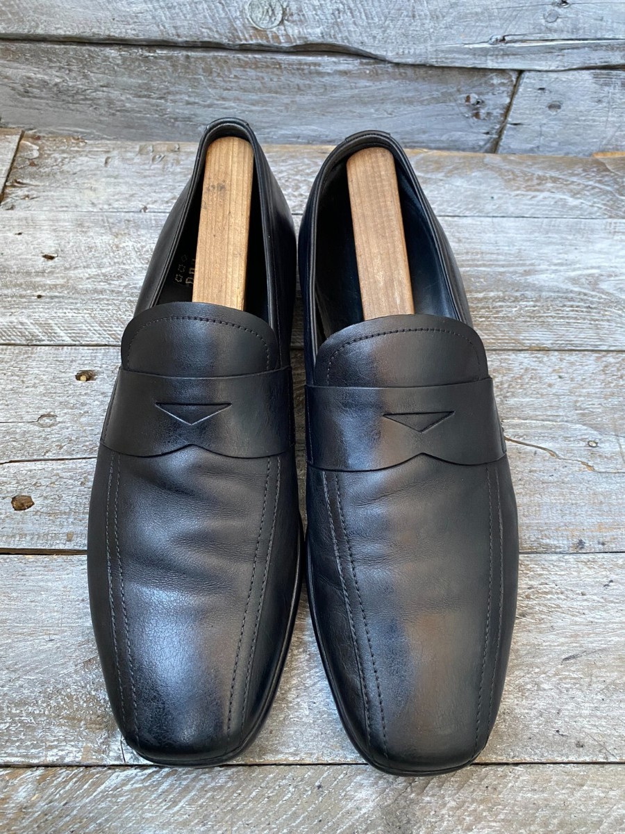 Prada X MIu Miu penny leather loafer, black dress shoes uk 9.5 | eBay