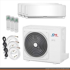 Cooper & Hunter Mini Split Ac Heat Pump Ductless 3 Zone 9000 18000 18000 Btu