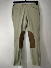 R J CLASSICS Tan Equestrian Side Zip Riding Breeches Ladies Size 24R
