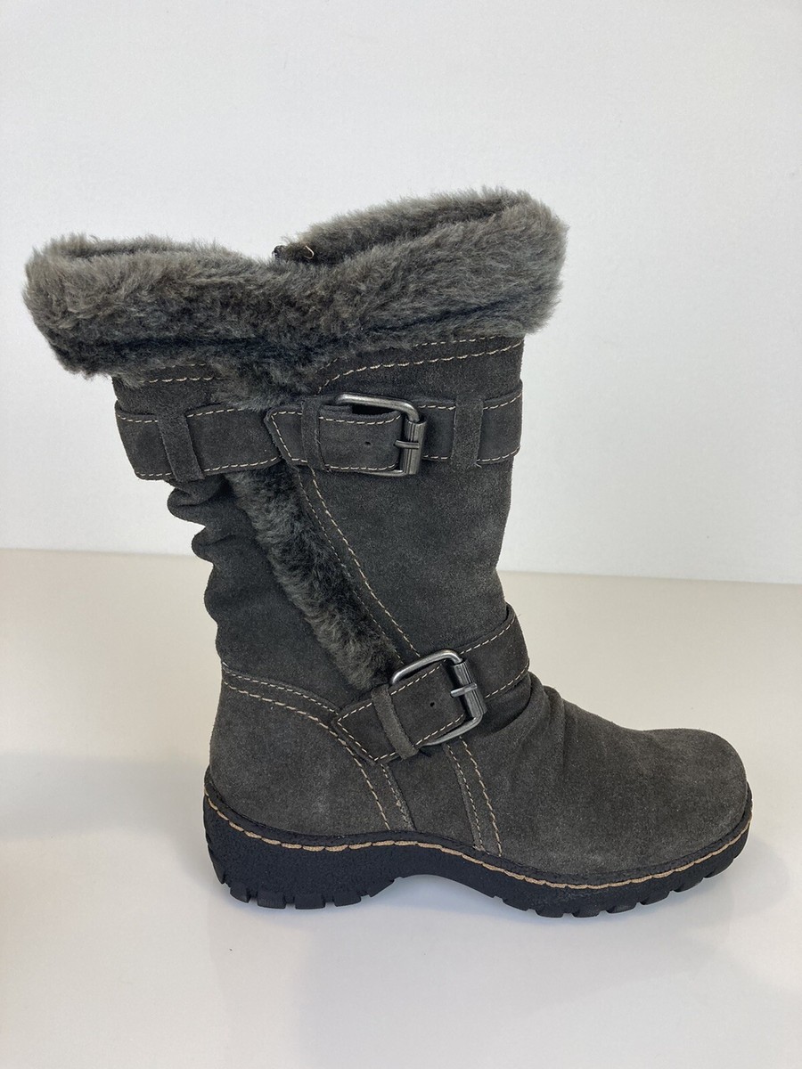 NWT BARE TRAPS Brandlee Boots Womens M Snow Fur Lined Dark Grey