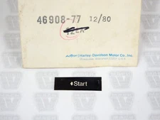 AMF Harley Davidson NOS NEW 46908-77 Start Label FL FLH FLT XLCR FX FXS FXEF