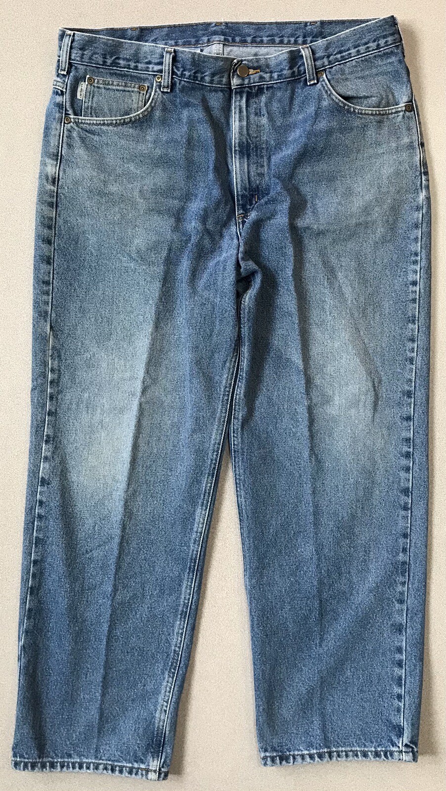 Carhartt Men's Relaxed Fit Straight Leg Denim Blue Jeans 40 x 30