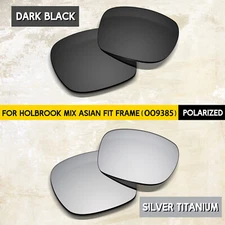 Black & Silver POLARIZED Replacement Lenses for Oakley Holbrook OO9385, 1.5MM