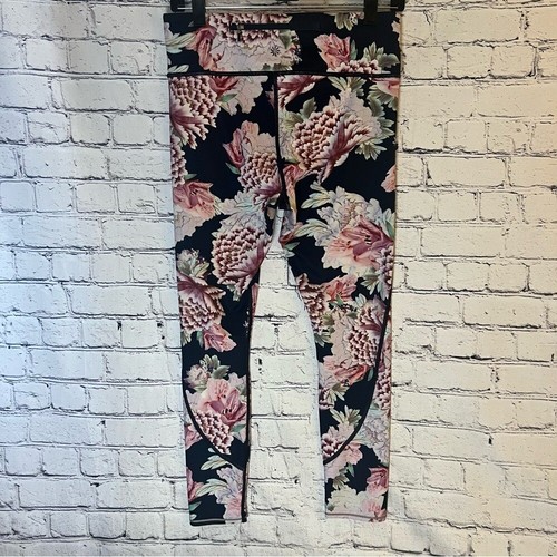 Leggings de entrenamiento para mujer Athleta negros florales 7/8 talla pequeña - Imagen 4 de 9