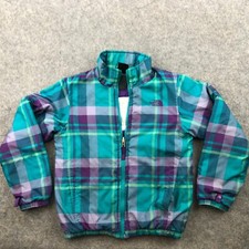The North Face Jacket Girls XS Blue Green Full Zip Pocket Windbreaker 
