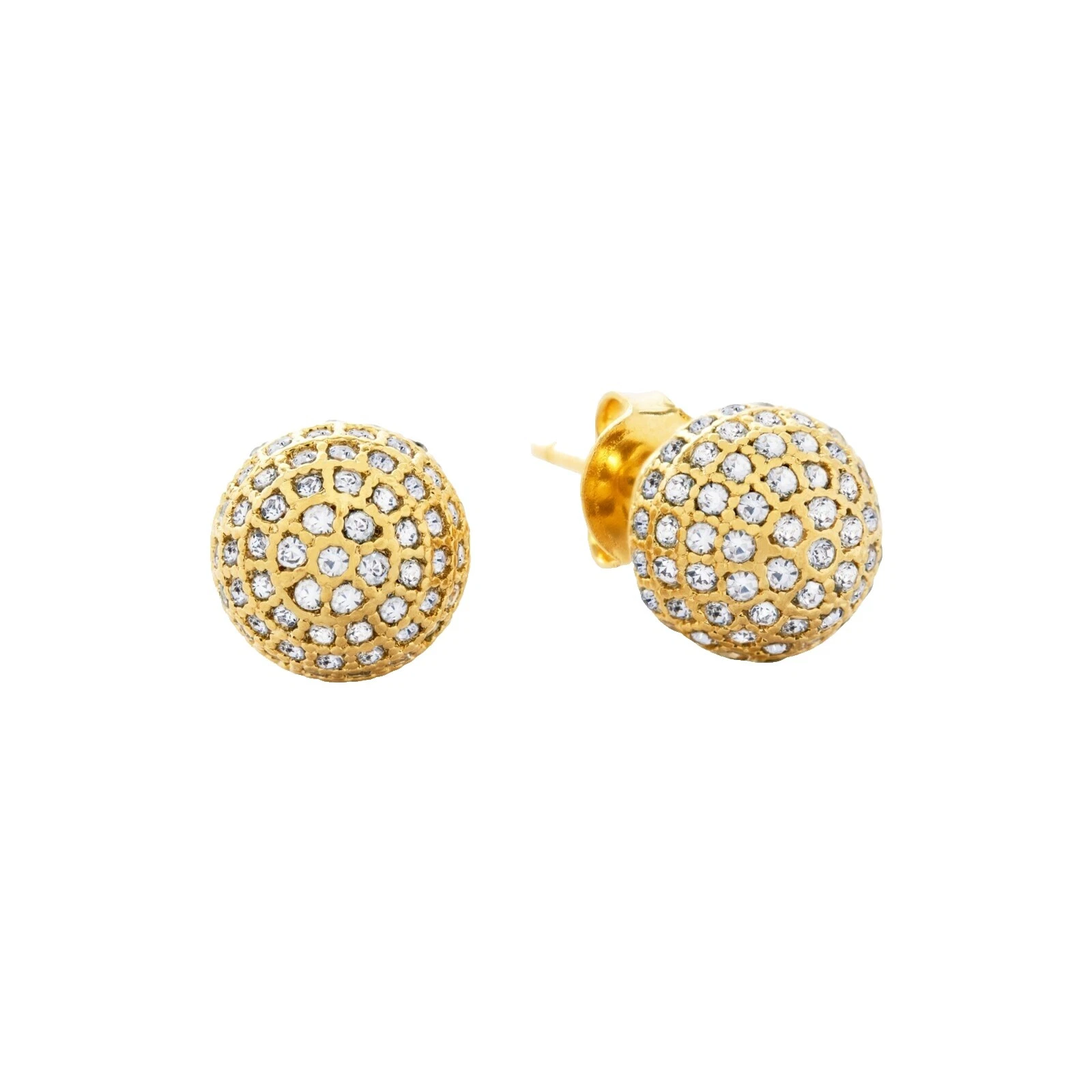 Pendientes de moda rellenos de oro amarillo con tachuelas