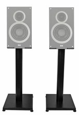 Black 21 Steel Bookshelf Speaker Stands For ELAC B6 Bookshelf Speakers