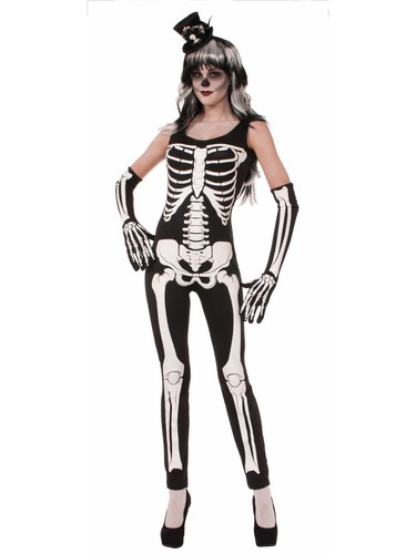 Skeleton Suit Womens Costume S