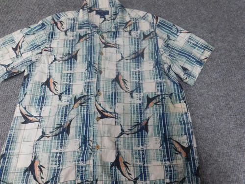 Saddlebred Mens Shirt Large blue Fish button down Classic graphic - Picture 4 of 12