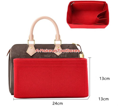 Felt Zipper Organizer Insert Liner Shaper Inner Bag For LV Speedy 25 S105 - Picture 8 of 14