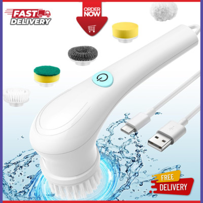 Electric Cordless Cleaning Brush Spin Scrubber Turbo Scrub Cleaner Rechargeable