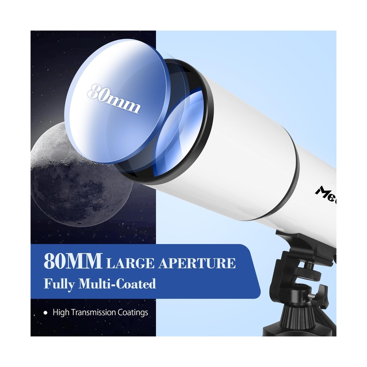 MEEZAA Telescope for Adults Astronomy, 80mm Aperture 600mm