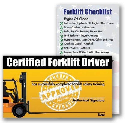 Forklift Certification Training Cards (Package of 10) - Certified Forklift... 