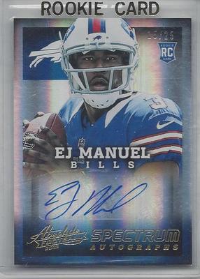 E.J. MANUEL 2013 ABSOLUTE SPECTRUM GOLD BILLS ROOKIE AUTO RC #D 15/25