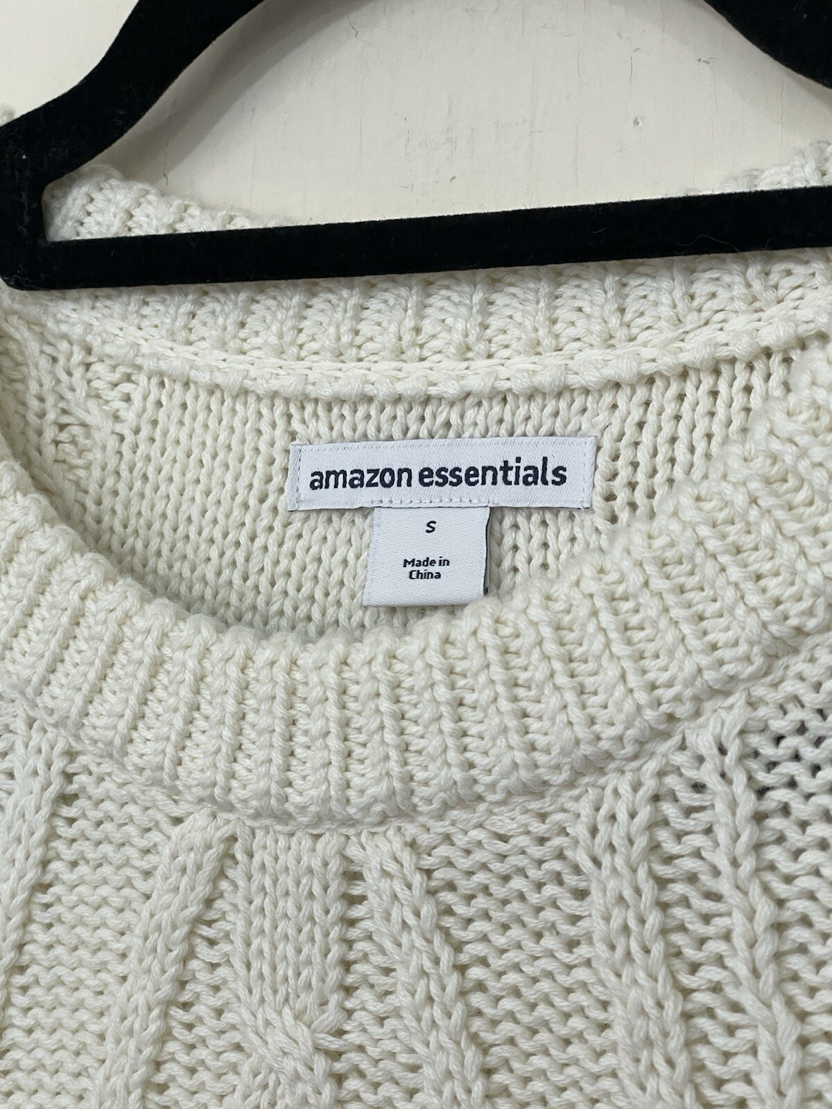 Amazon Essentials Cable Knit Sweater Ivory Cotton… - image 3