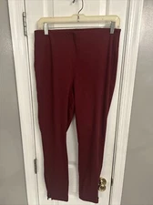 Women’s Utopia by Hue Burgundy Leggings Zip Ankle Sz Large Stretchy Lounge Pants