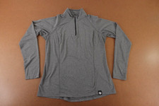 REI Womens Large Heather Gray Long Sleeve 1/4 Zip Pullover Top