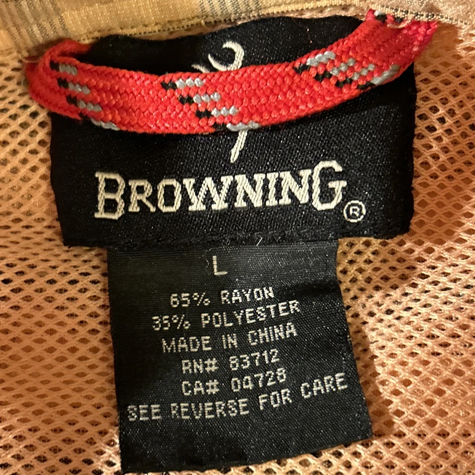 Browning Copper and Brown Shirt with left zipper pocket Breathable Camp Size L - Image 4 of 4