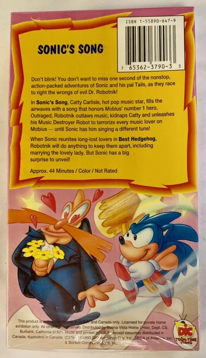 Adventures of Sonic The Hedgehog: Sonic's Song (VHS, 1994) NEW