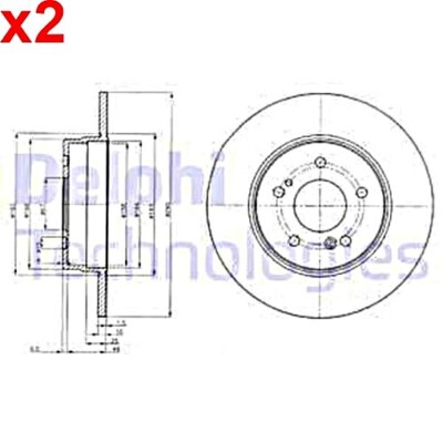 2X DELPHI Bremsscheibe Für MERCEDES 1294230412