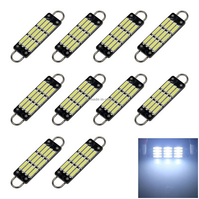 10x White RV Rigid Loop Festoon Blub Interior Lamp 12 7020 SMD LED Z2675