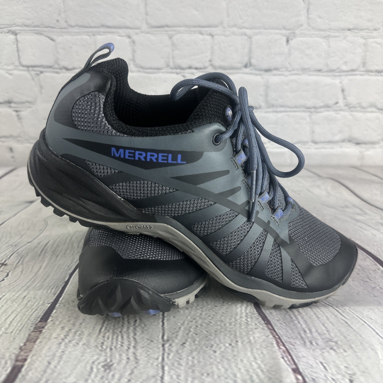 SCARPA DA TREKKING MERRELL DONNA BORDO SIRENA Q2 ATLETICA NERO GRIGIO PIZZO J41316 TAGLIA 8 5