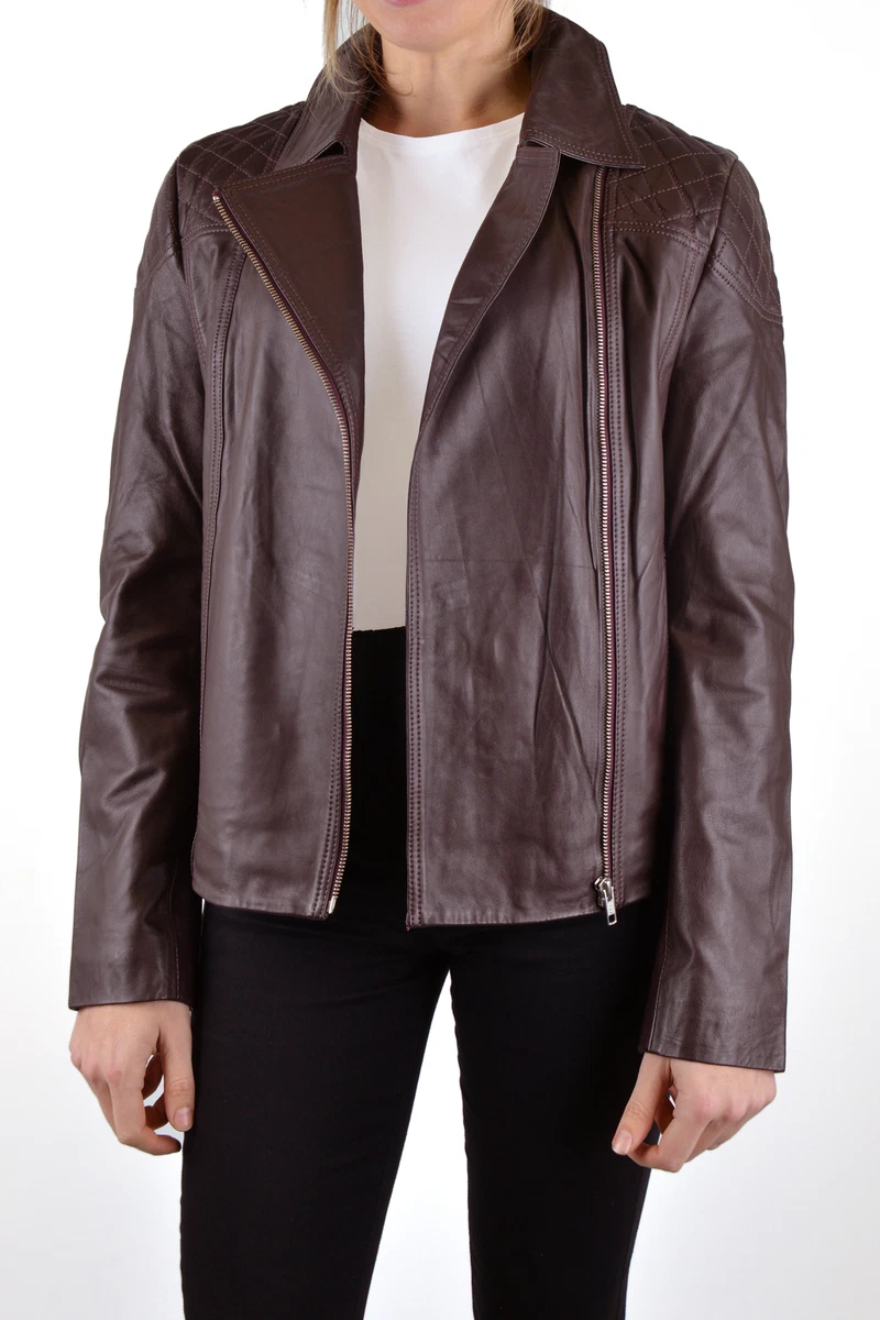 Ladies leather clearance biker jacket uk