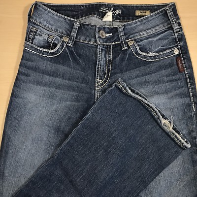 SILVER Jeans SUKI Bootcut 26x30 Medium Blue Distressed *VGUC