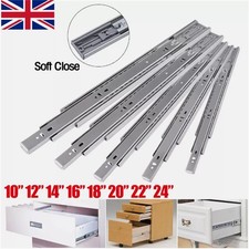 Soft Close Drawer Runners / Slide Ball Bearing Runners Full Extension 1-10 Pairs