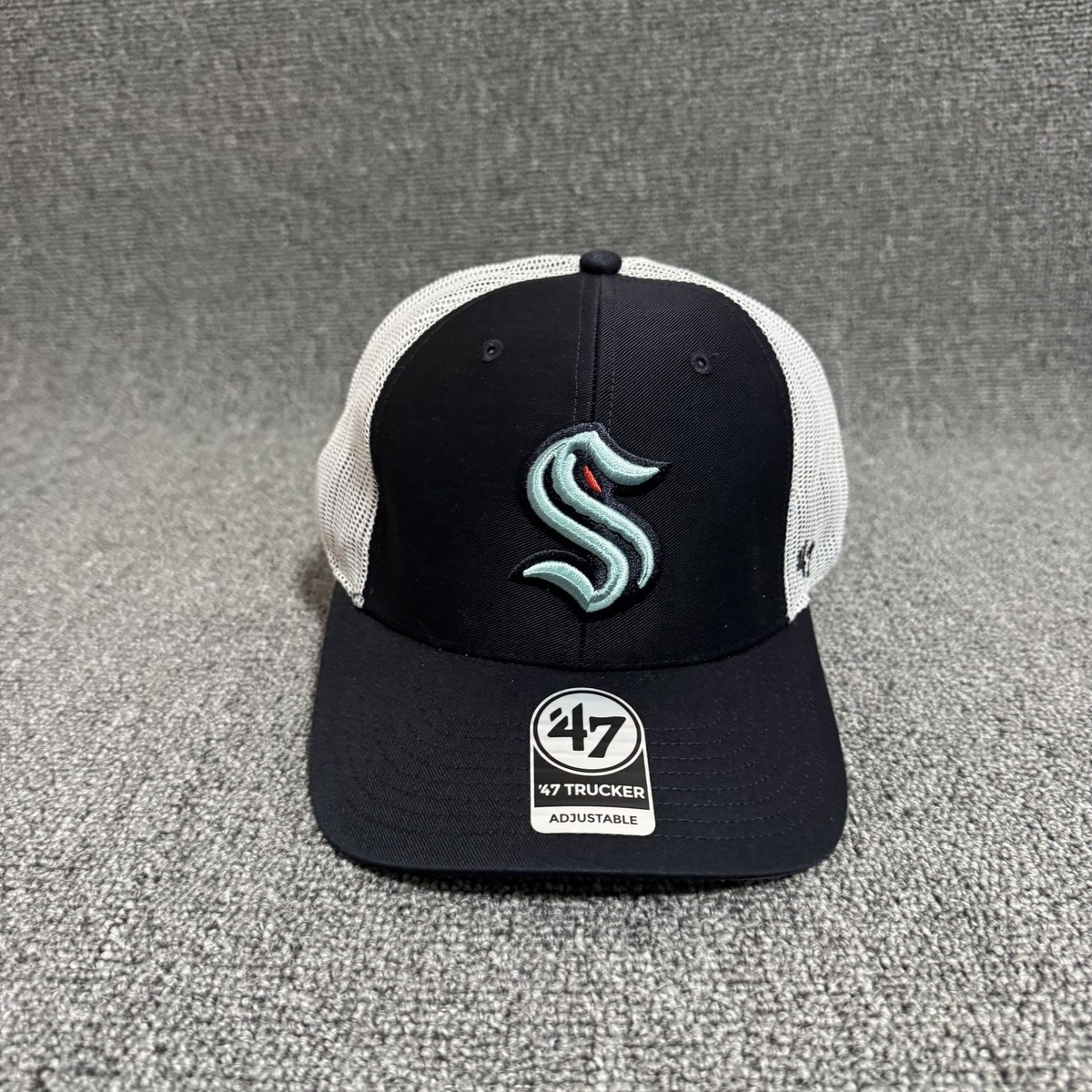 '47 Brand Seattle Kraken Trucker Snapback Navy White One Size NHL Hat