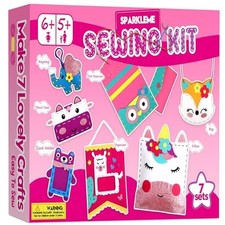 Sewing Craft Kit for Girls: DIY Felt Sewing Kit for Kids Ages 5-10, 7 Fun Pro...