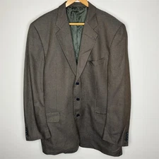 Vtg Joseph Abboud Mark Shale Blazer Sports Coat 42L Houndstooth 100% Silk USA