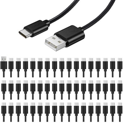 50-Pack USB Charger Cable - Multipack USB to -Bulk Charging Cords, USB 2.0 fo...
