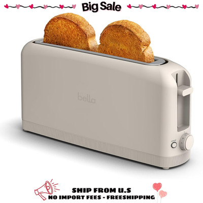 Compact 900W Toaster for Sourdough - Long Slot Design with Auto Shutoff - New