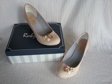 Boxed Ruby Shoo Carla Beige Polka Dot High Heel Court Shoes UK Size 6