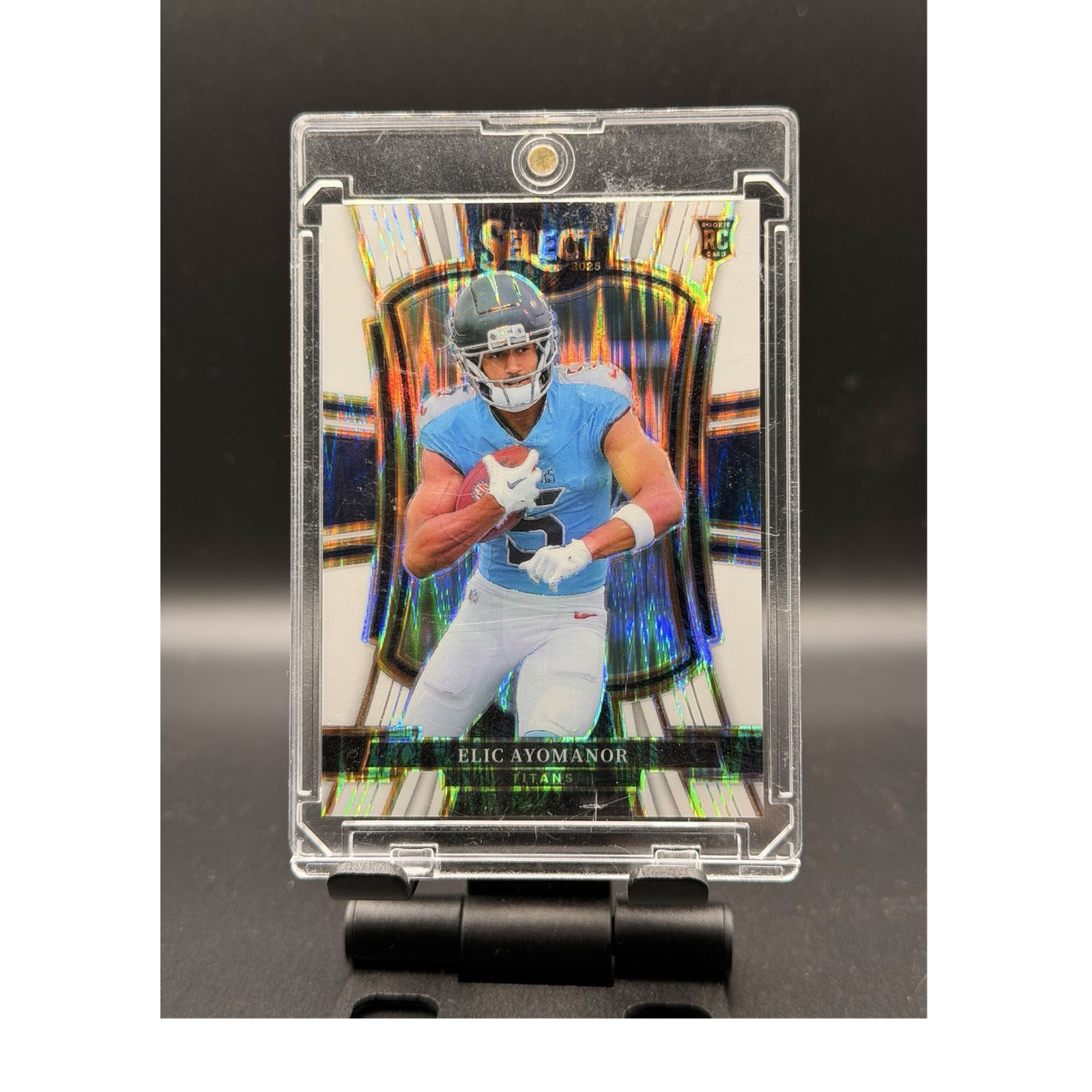 2025 Panini Select White Shock Prizm Rookie Elic Ayomanor Titans #127 /799