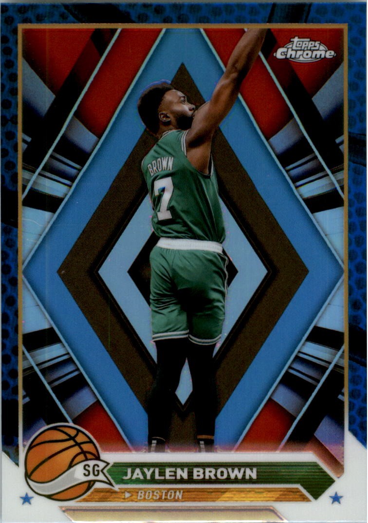 2023-24 Topps Chrome Blue Basketball Refractors #78 Jaylen Brown - BSK