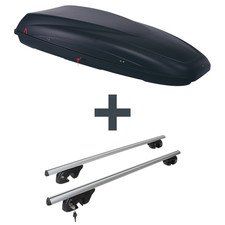 Dachbox G3 Krono 480 + Dachträger Menabo Sherman für Peugeot 406 Break (Kombi) 