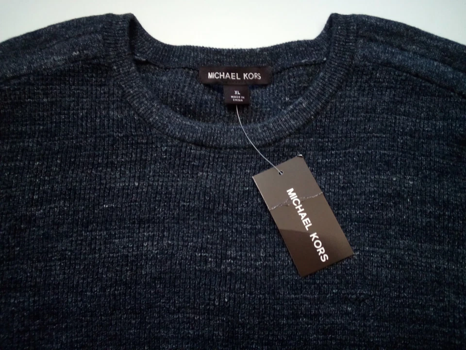 Suéter Michael Kors Hombre XL Gris Carbón Mezcla Lana Crew Manga Larga Foto 4 de 4