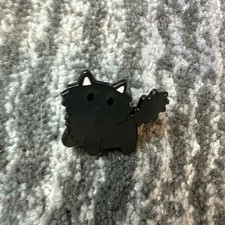 Black Cat Enamel Pin Sitting Kitten Tail Up Brooch Backpack Cat Lady Gift Cute