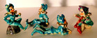 Vtg. Acme Green Ceramic Pixie Elf Jester Figurine Ruffles Occupied Japan Set (4) — photo 3
