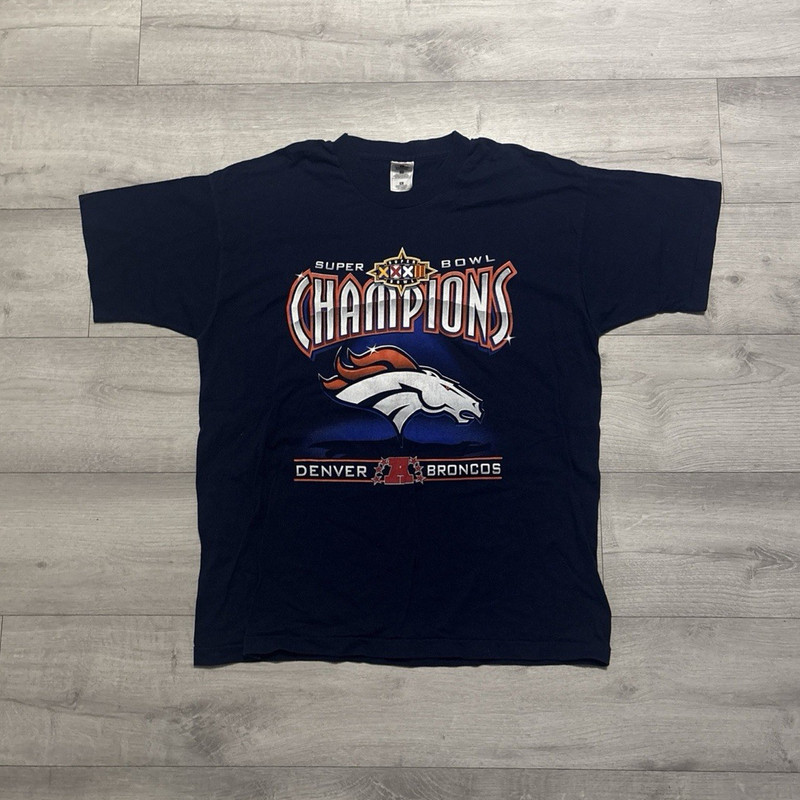 Fruit of the Loom Denver Broncos Super Bowl XXXII Champions Shirt XL 