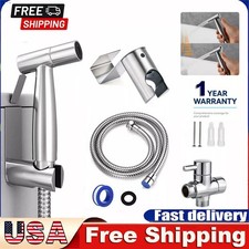 Toilet Adapter Hose Bidet Spray Stainless Steel Handheld Shower Head US STOCK