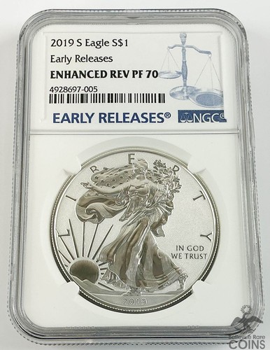 2019-S US Silver Eagle 1oz Coin NGC ENHANCED REV PF70 Early Releases